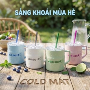 Ly giữ nhiệt có quai Chill kèm ống hút 700ml. (GDN)