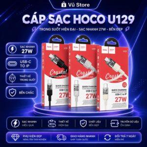 Cáp sạc nhanh 27W Hoco U129 (C-L) Type-c ra Lightning