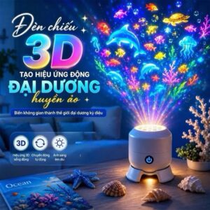 Đèn chiếu 3D xoay tạo hiệu ứng động đại dương (nguồn USB)