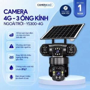 Camera Xài Sim 4G 3 Màn Hình Yoosee YS300 Năng Lượng Mặt Trời (Đặt Trong Ngày)