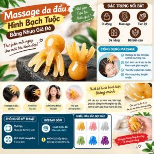 Massage da đầu hình bạch tuộc bằng nhựa giả đá. K.Châu