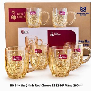 Bộ 6 ly thuỷ tinh Red Cherry ZB22-HP Vàng 290ml. (GDN)