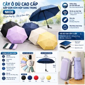 Cây Ô Dù cao cấp gấp gọn kèm hộp sang trọng NK08. KSWT