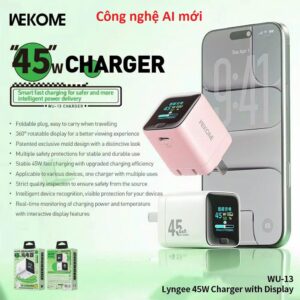 Cốc, Củ sạc nhanh 45W Wekome WU-13 công nghệ AI mới. BP