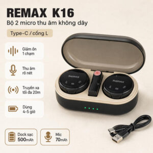 Bộ 2 Micro Thu Âm Cài Áo Remax K16 (Type-c+Lightning 2in1). G.itx3
