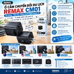 Ổ Cắm Chuyển Đổi Du Lịch Remax CM01. G.itx3