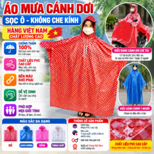 Áo Mưa Cánh Dơi Sọc Ô Không Che Kính. K.Châu