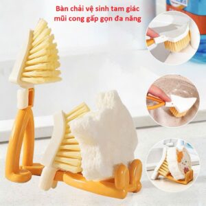 Bàn chải vệ sinh tam giác mũi cong gấp gọn đa năng. GDN