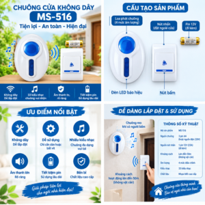 Chuông Cửa Không Dây MS-516/HKX-1008. DP