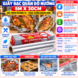 Cuộn Giấy Bạc Quấn Đồ Nướng (5M X 30cm)