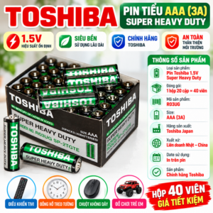 Pin Tiểu AAA (3A) Toshiba Hộp 40 Viên