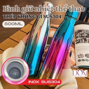 Bình nước tráng gương loang màu cổ dài 500ml. DP