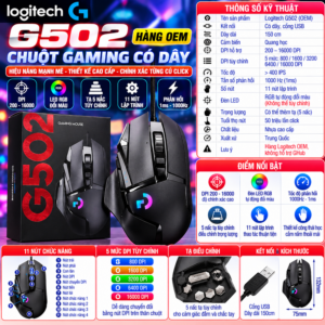 Chuột máy tính có dây Logitech G502 (Hàng OEM)