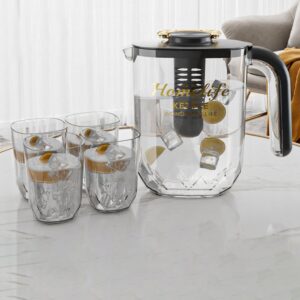 Bộ bình nước lõi lọc vách ngăn kèm 4 ly Homelife. KSWT