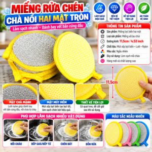 Combo 2 Miếng Rửa Chén Chà Nồi Hai Mặt Tròn. (G.mi)