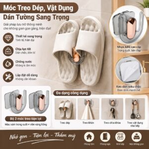 Móc Treo Dép, Vật Dụng Dán Tường Sang Trọng. KSWT