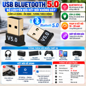 Thiết Bị Kết Nối USB Bluetooth 5.0 Dongle. HTP
