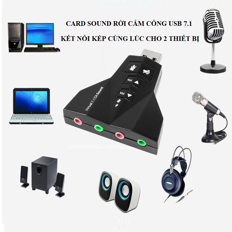 Card sound rời cắm cổng USB âm thanh SOUND 7.1 Cho Máy Tính Và Laptop bị  hỏng hoặc lỗi, hỏng sound card | Shopee Việt Nam
