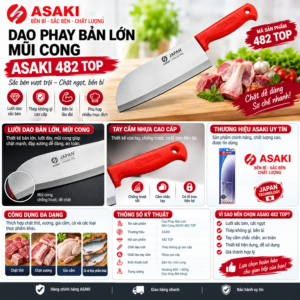 Dao Phay Bản Lớn Mũi Cong ASAKI 482 TOP. DP