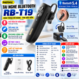 Tai nghe bluetooth Remax RB-T19. HDDT