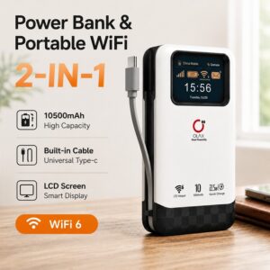 phát wifi Dùng Sim 4G/5G 2in1 Có Pin Dự Phòng Olax M200. (hàng đặt trong ngày) H.ter