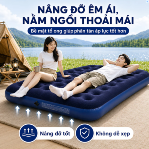 Nệm Hơi Văn Phòng Dã Ngoại Gấp Gọn 192x150x25cm. KSWT