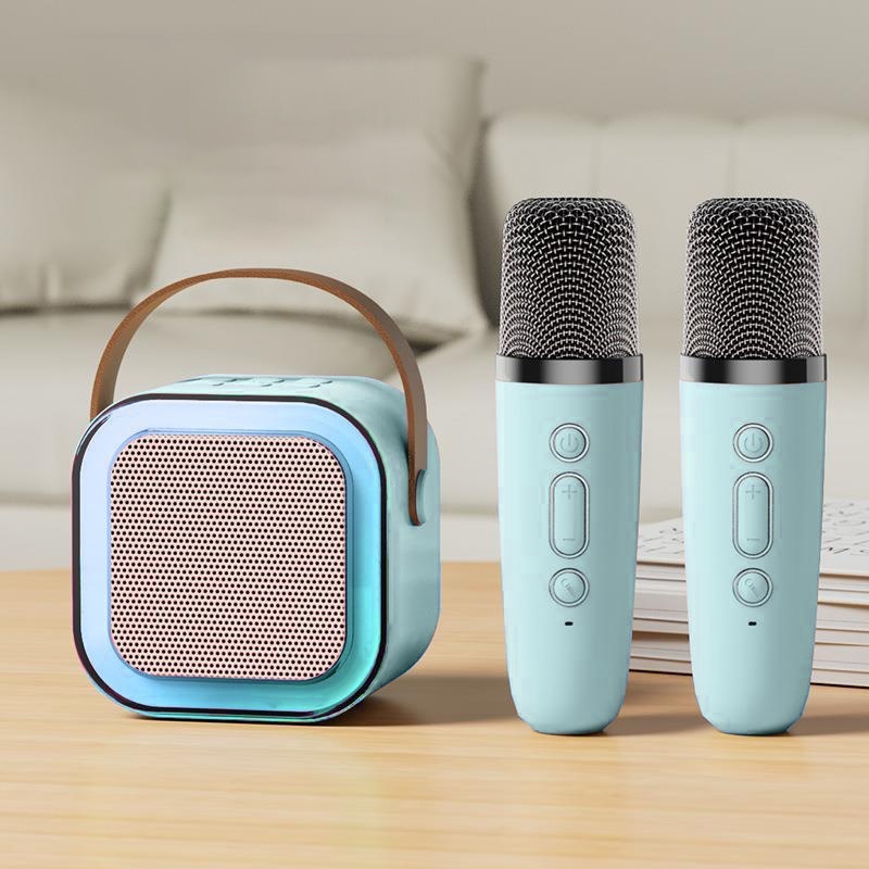 Bộ Loa Bluetooth Kèm 2 Mic Không Dây Mini Hát Karaoke Tại Nhà K12 - Loa Mini Xách Tay Nhỏ Gọn Mang Du Lịch Dã Ngoại | Shopee Việt Nam