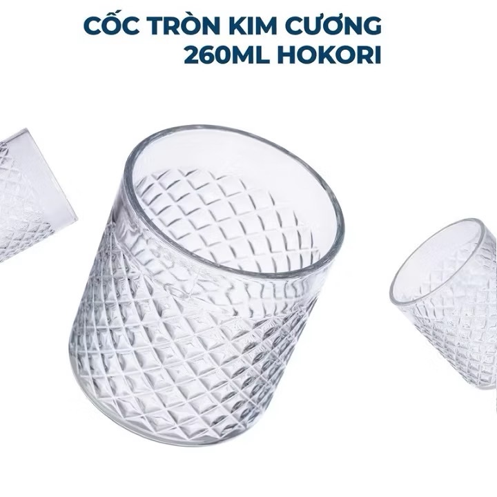 [100] Cốc Tròn Kim Cương 260ml Hokori 6326