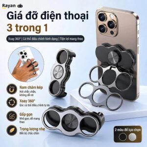 Giá Đỡ Điện Thoại 3in1 Kẹp Lưng 3 Ngón Tay Xoay 360 Độ. CG