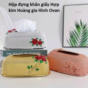 Hộp đựng khăn giấy Hợp kim Hoàng gia Hình Ovan. KSWT