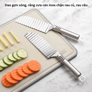 Dao gợn sóng, răng cưa chặn rau củ, rau câu cán inox. DP