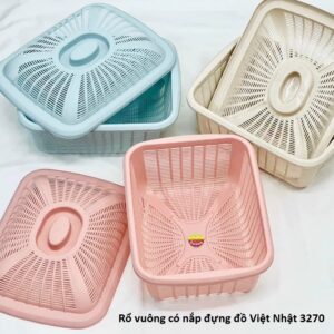 Rổ vuông có nắp đựng đồ Việt Nhật 3270. GDN
