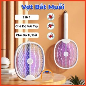 Vợt bắt muỗi kiêm đèn bắt muỗi gấp gọn 2 Trong 1