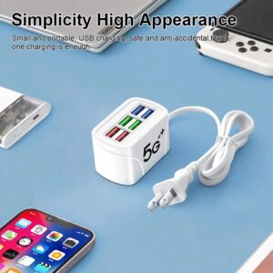 Cốc/Củ Sạc Nhanh 3.1a 5G+ 6 Cổng USB Dây Dài 1M