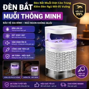 Đèn Bắt Muỗi Diệt Côn Trùng Kiêm Đèn Ngủ MX-05 Vuông 11x22cm