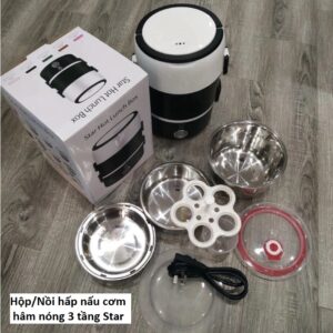 Hộp/Nồi hấp nấu cơm hâm nóng 3 tầng Star. KSWT