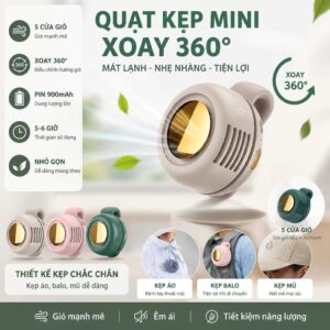 Quạt đeo thắt lưng, kẹp áo hình tròn. KSWT