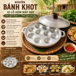 Chảo Đổ Bánh Khọt 10 Khuôn. MHS