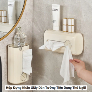 Hộp Đựng Khăn Giấy Dán Tường Tiện Dụng Thỏ Ngồi