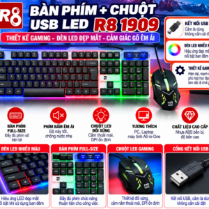 Bàn phím+Chuột máy vi tính có dây R8 1909