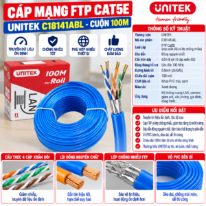 Cuộn cáp mạng Cat 5 UNITEK C18141ABL Cuộn 100M. (Hàng đặt trong ngày)
