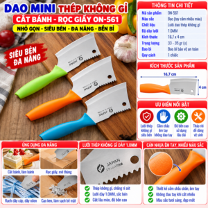 Dao Mini Thép Không Gỉ, Cắt Bánh, Rọc Giấy ON-561. DP
