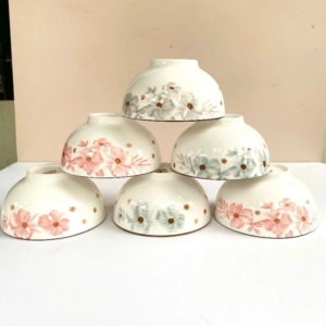 Chén Sứ Hoa Dừa Xám/ Hồng 4.5inch 11.5cm. GDN