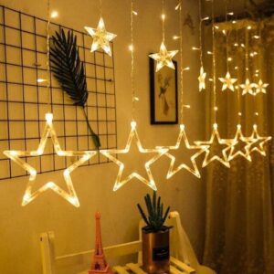 Dây đèn 6 Sao Lớn + 6 Sao Nhỏ Sáng Vàng. DP