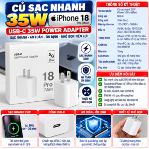 Cốc/ Củ Sạc Nhanh 35W Iphone 18. BP