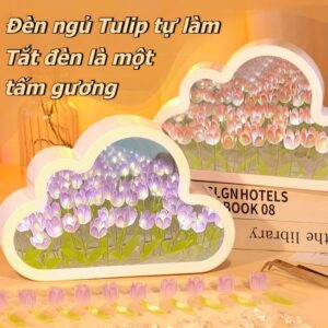 Đèn Ngủ Tulip hình Đám Mây Gương Trang Trí