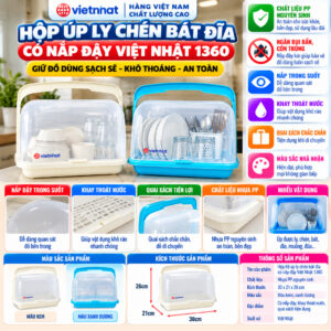 Khay úp ly chén bát dĩa có nắp đậy việt nhật 1360. GDN